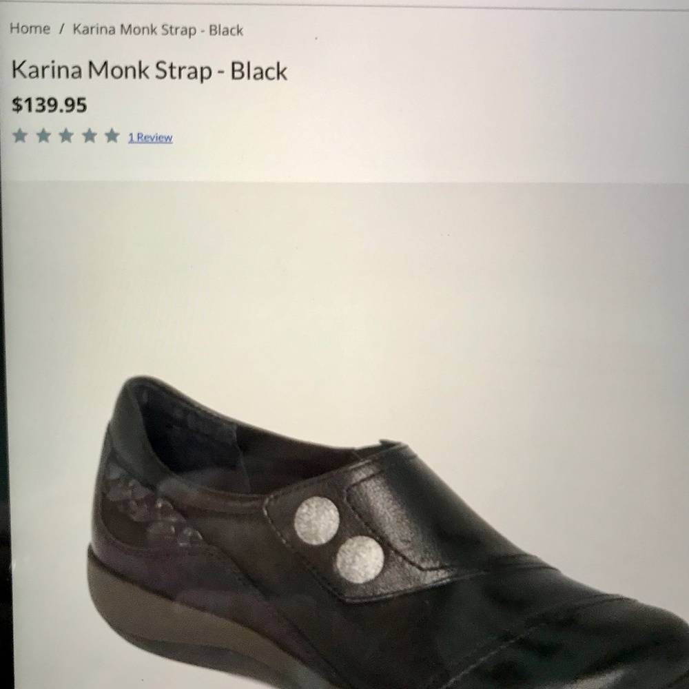Aetrex Karina Black Strap Shoes size 10